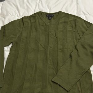 Banana Republic Olive Green V-Neck Sweater - Men's